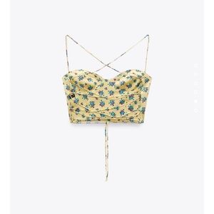 zara yellow corset top. size small